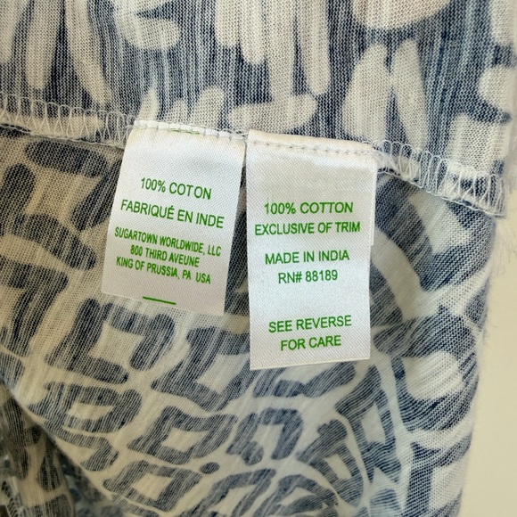 Lilly Pulitzer Blue White Crochet Back Tassel Top Tank Medium - Picture 5 of 5